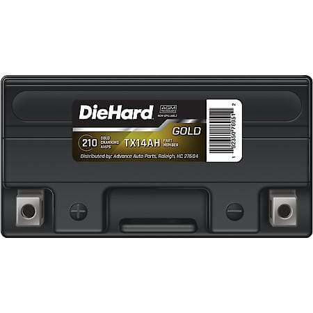 Battery: TX14AH Group Size, 210 CCA, 12 Amp Hour Capacity
