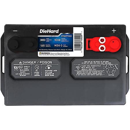 Battery : 24M Group Size, 800 CCA, 1000 CA, 135 Minute Reserve Capacity