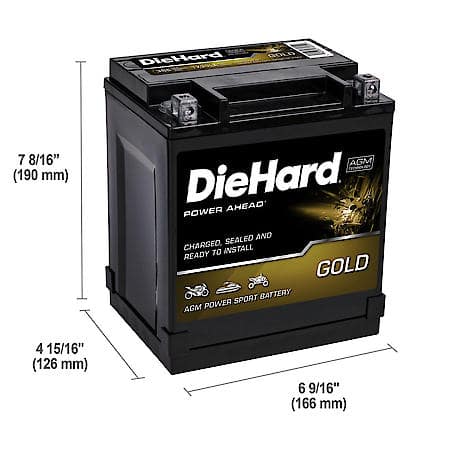 Battery: TX30L Group Size, 385 CCA, 30 Amp Hour Capacity