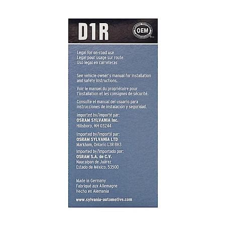 D1R Basic: HID Headlight Bulb, Basic Performance, 1 Pack