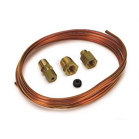 Tubing; Copper; 1/8"; 6' Length; Included 1/8" NPTF Brass Compression Fitting