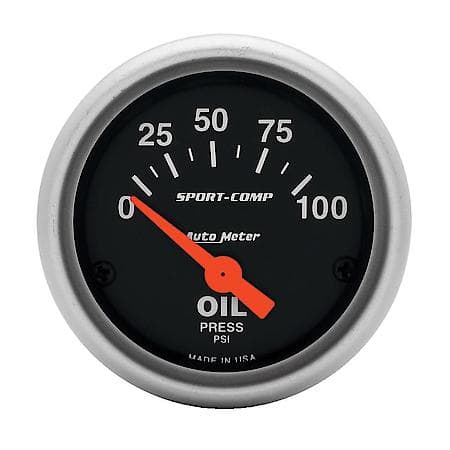 Gauge, Oil Pressure, 2 1/16", 100Psi, Electric, Sport-Comp