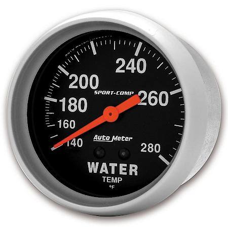Gauge; Water Temperature; 2 5/8"; 140-280 Deg. F; Mechanical; Sport-Comp