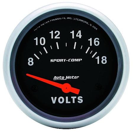 Gauge; Voltmeter; 2 5/8"; 18V; Electric; Sport-Comp