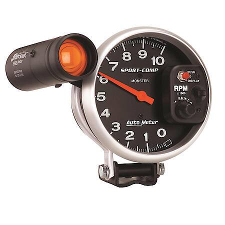 Gauge; Tachometer; 5"; 10K RPM; Pedestal With Ext. Shift-Lite; Sport-Comp