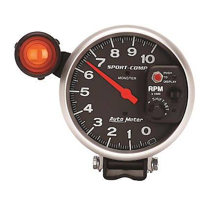 Gauge; Tachometer; 5"; 10K RPM; Pedestal With Ext. Shift-Lite; Sport-Comp