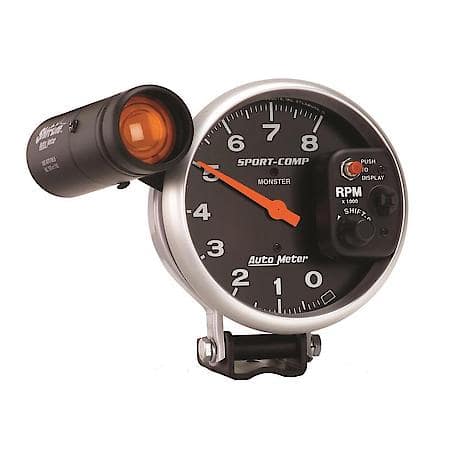 Gauge; Tachometer; 5"; 8K RPM; Pedestal With Ext. Shift-Lite; Sport-Comp