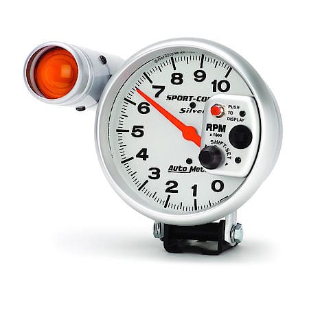 Gauge; Tachometer; 5"; 10K RPM; Pedestal With Ext. Shift-Lite; Ultra-Lite