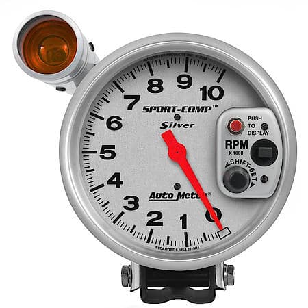 Gauge; Tachometer; 5"; 10K RPM; Pedestal With Ext. Shift-Lite; Ultra-Lite