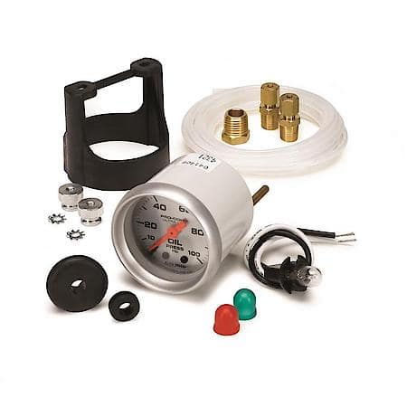 Gauge; Oil Pressure; 2 1/16"; 100 PSI; Mechanical; Ultra-Lite