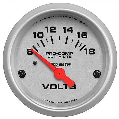 Gauge; Voltmeter; 2 1/16"; 18V; Electric; Ultra-Lite