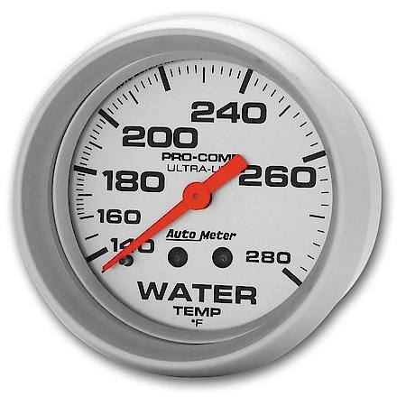 Gauge; Water Temperature; 2 5/8"; 140-280 Deg. F; Mechanical; Ultra-Lite
