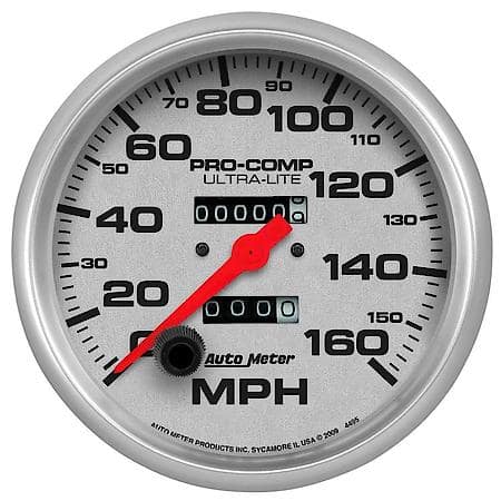 Gauge; Speedometer; 5"; 160MPH; Mechanical; Ultra-Lite