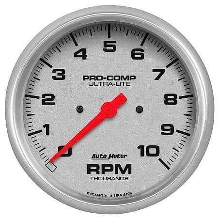 Gauge; Tachometer; 5"; 10K RPM; In-Dash; Ultra-Lite