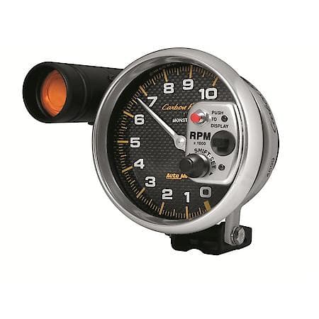 Gauge; Tachometer; 5"; 10K RPM; Pedestal With Ext. Shift-Lite; Carbon Fiber