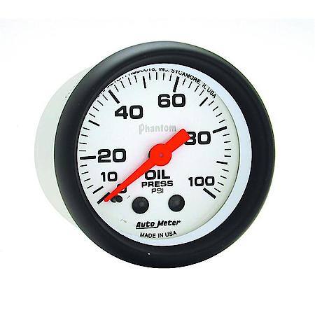 Gauge; Oil Pressure; 2 1/16"; 100 PSI; Mechanical; Phantom