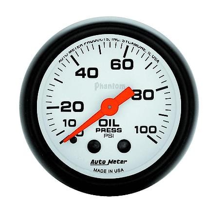 Gauge; Oil Pressure; 2 1/16"; 100 PSI; Mechanical; Phantom