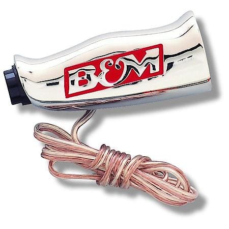 Universal Shifter T-Handle With B&M Logo And Button Switch, Chrome Finish
