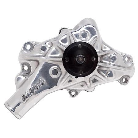 Water Pump for Small-Block Chevy - Reverse, in Polished Finish (Short)