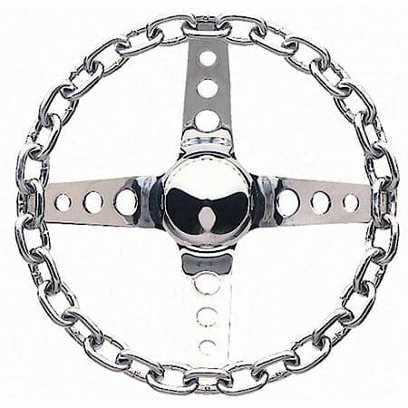 Classic Series Chain Steering Wheel, 11 inch Diameter, Chrome