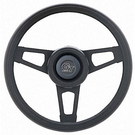 13.75"Dia, 3 Matte Black Powder Coated Steel Dual-Plane Spokes, 8 Bolt