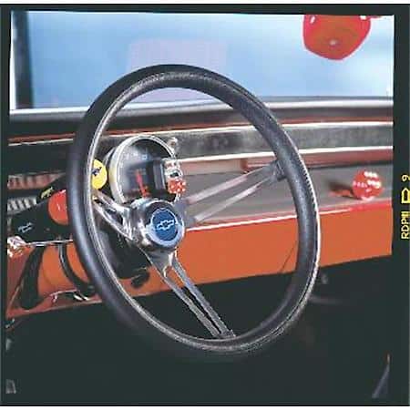 15"Dia, 3 Ss Spokes, Black Foam Cushion Grip, 3 Bolt