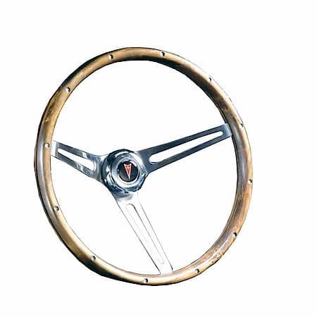 15"Dia, 3 Ss Spokes, Walnut Hardwood Grip, 3 Bolt