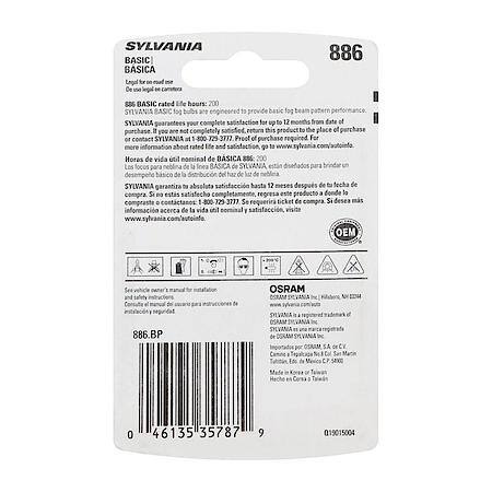 886 Basic: Halogen Fog Bulb, Basic Performance, 1 Pack