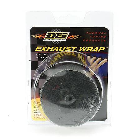 Black Glass Fiber Exhaust Wrap, 2 Inches X 15 Feet, Up To 1200 Deg. Direct