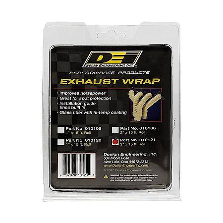 Black Glass Fiber Exhaust Wrap, 2 Inches X 15 Feet, Up To 1200 Deg. Direct