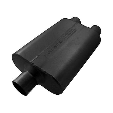 40 Delta Flow Muffler - 2.50 Center In - 2.25 Dual Out - Aggressive Sound