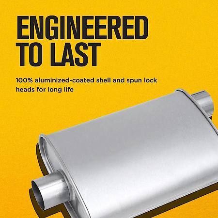 Muffler Deep Performance Tone Inlet 2.25 Pipe Connection Offset Outlet 2.25 Offset