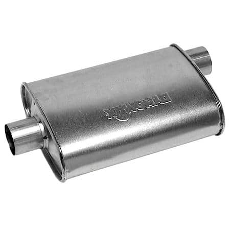 Super Turbo Exhaust Muffler 2.75 Inch Inlet ID 2.75 Inch Outlet ID