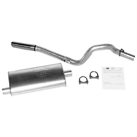 Super Turbo Exhaust System Kit Flanged Adapter, Muffler, Tail Pipe, Clamps, Hanger