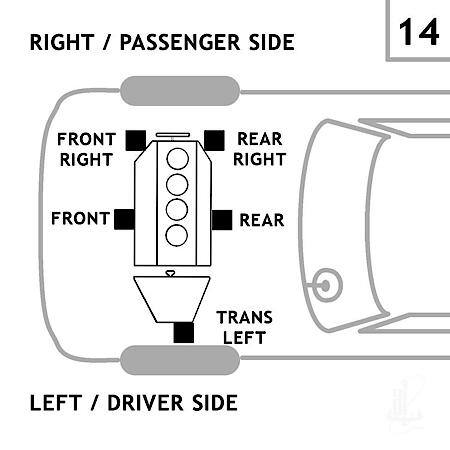 Transmission Mount Left, Right, Rear Left