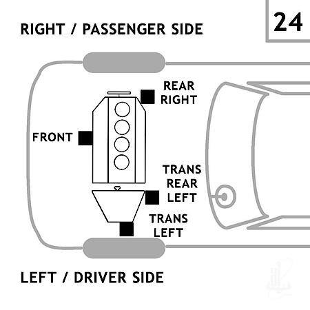 Transmission Mount Left, Right, Rear Left