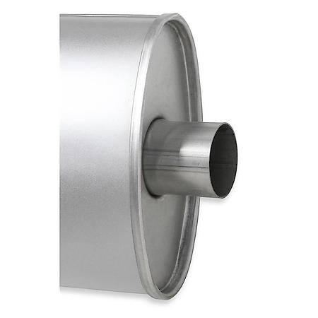 Raptor Turbo Muffler, 2.25in Offset Inlet 2.25in Center Outlet, Non-Reversible, Mild Sound