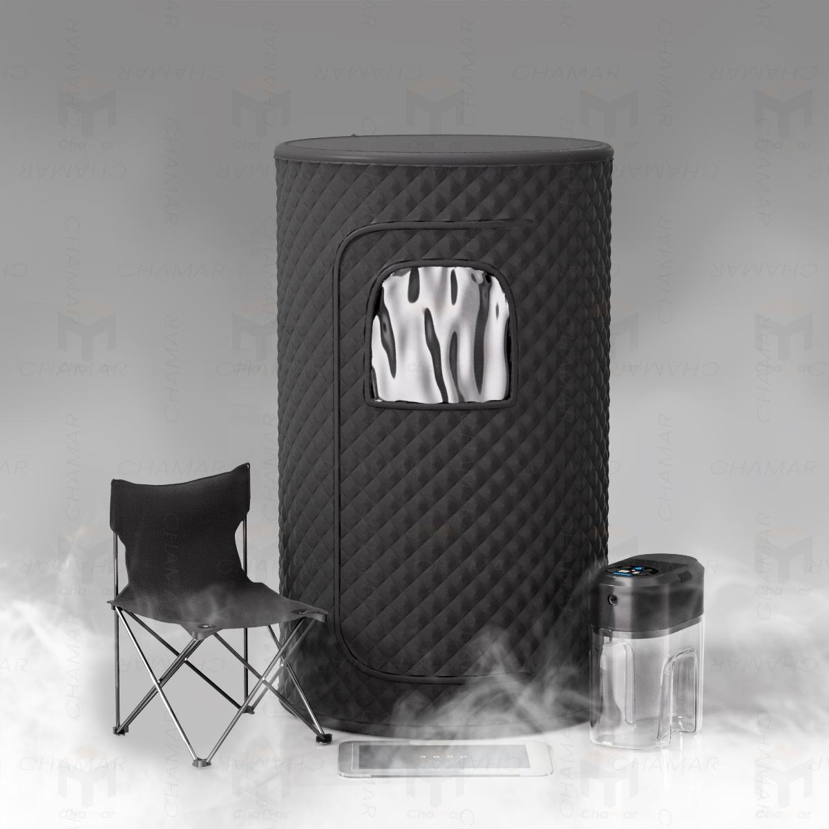 One Person Sit Down Sweat Sauna Portable 4 Liters Herbal Steam Generator Tentsauna Interior