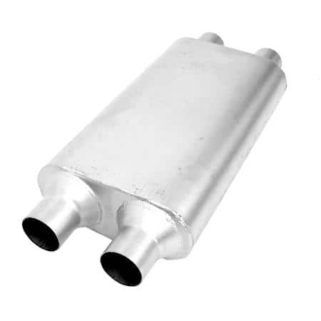 Muffler Deep Race Tone (Most Applications) Inlet 2.25 Pipe Connection Offset Outlet 2.25 Offset