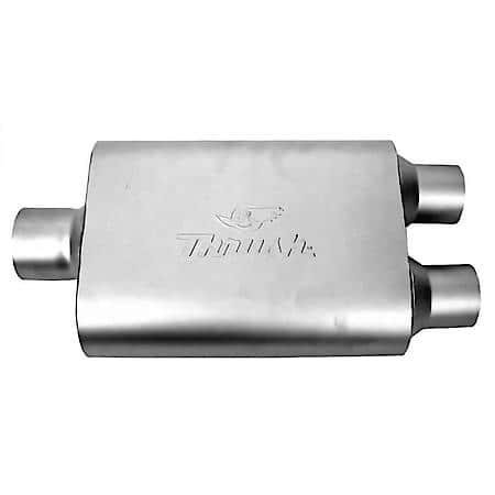 Muffler Deep Race Tone (Most Applications) Inlet 2.25 Pipe Connection Center Outlet 2.25 Offset