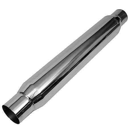 Glasspack Muffler: Universal Fit, Stainless Steel, 20" L, 3" In, 3" Out, Round