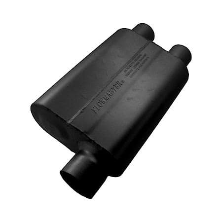 40 Delta Flow Muffler - 3.00 Offset In - 2.50 Dual Out - Aggressive Sound