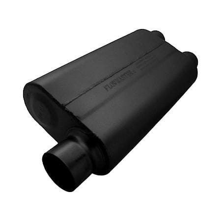 50 Delta Flow Muffler - 3.00 Offset In - 2.50 Dual Out - Moderate Sound