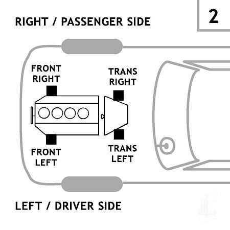 Transmission Mount Left, Right, Rear Lower