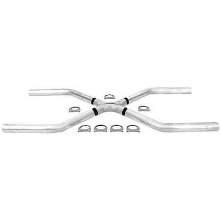 Exhaust System Kit Universal X-Pipe Aluminized Steel