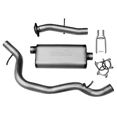 Ultra Flo Exhaust System Kit Flanged Intermediate Pipe, Muffler, Tail Pipe, Tips, Clamps