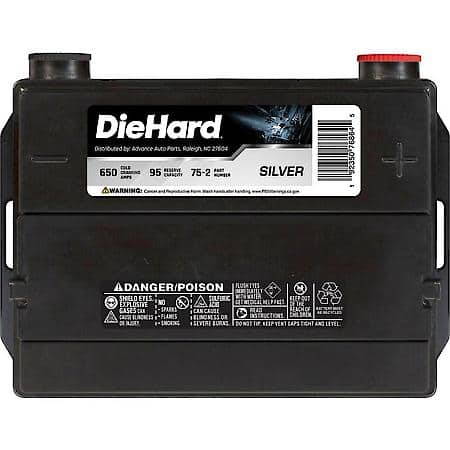 Battery : 75 Group Size, 650 CCA, 810 CA, 95 Minute Reserve Capacity