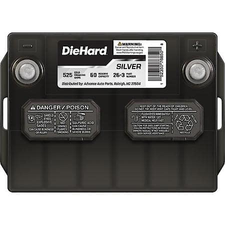 Battery : 26 Group Size, 525 CCA, 655 CA, 60 Minute Reserve Capacity