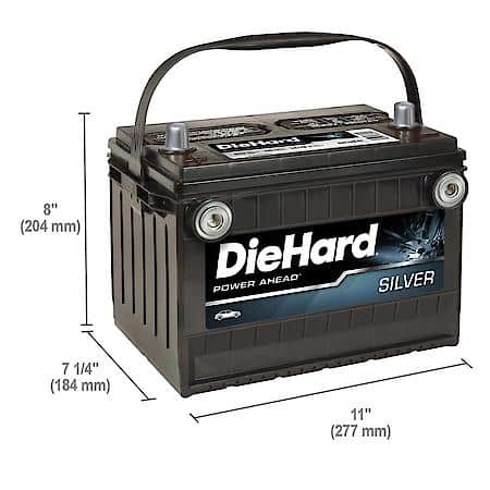 Battery : 3478DT Group Size, 800 CCA, 1000 CA, 115 Minute Reserve Capacity