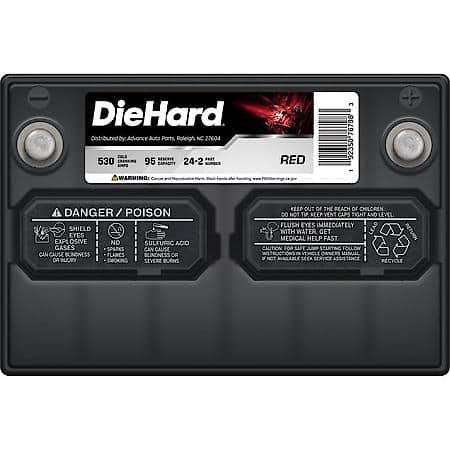 Battery : 24 Group Size, 530 CCA, 650 CA, 95 Minute Reserve Capacity, Reliable Starting Power